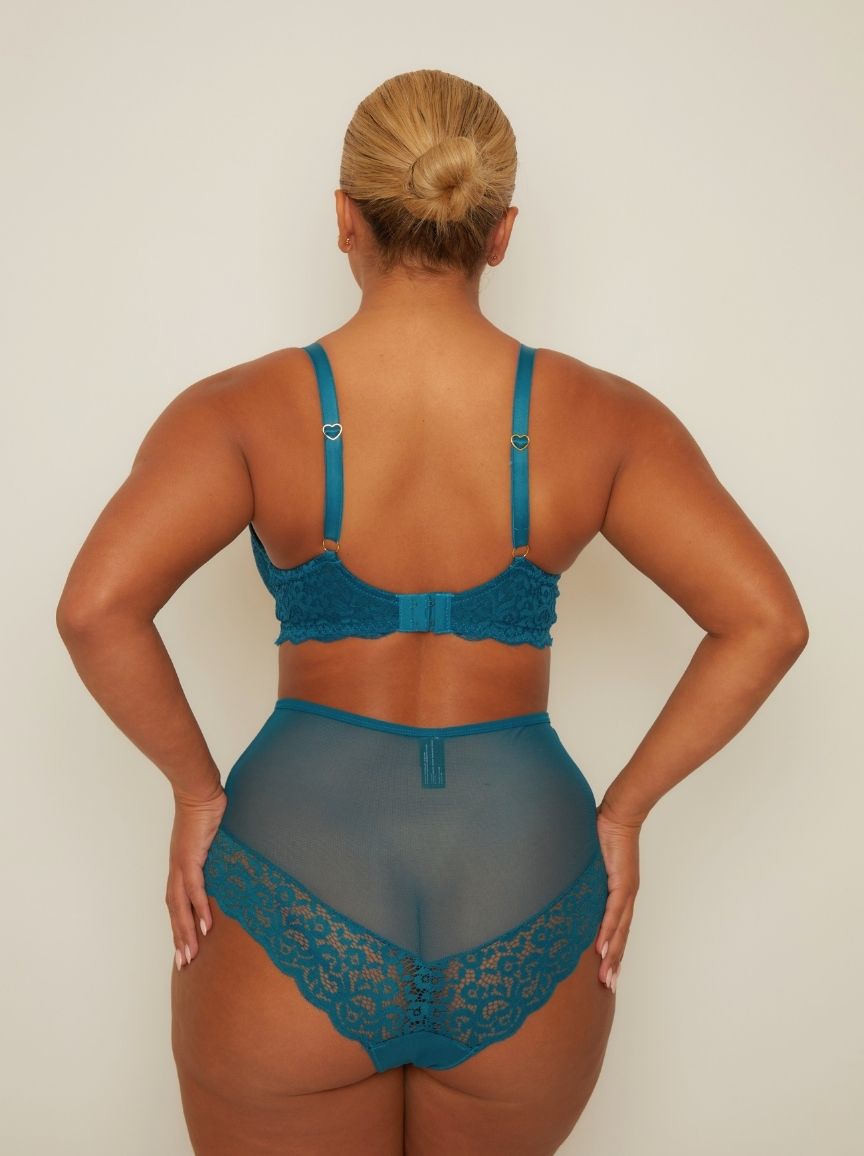 Daley Lace Bra : Blue Coral