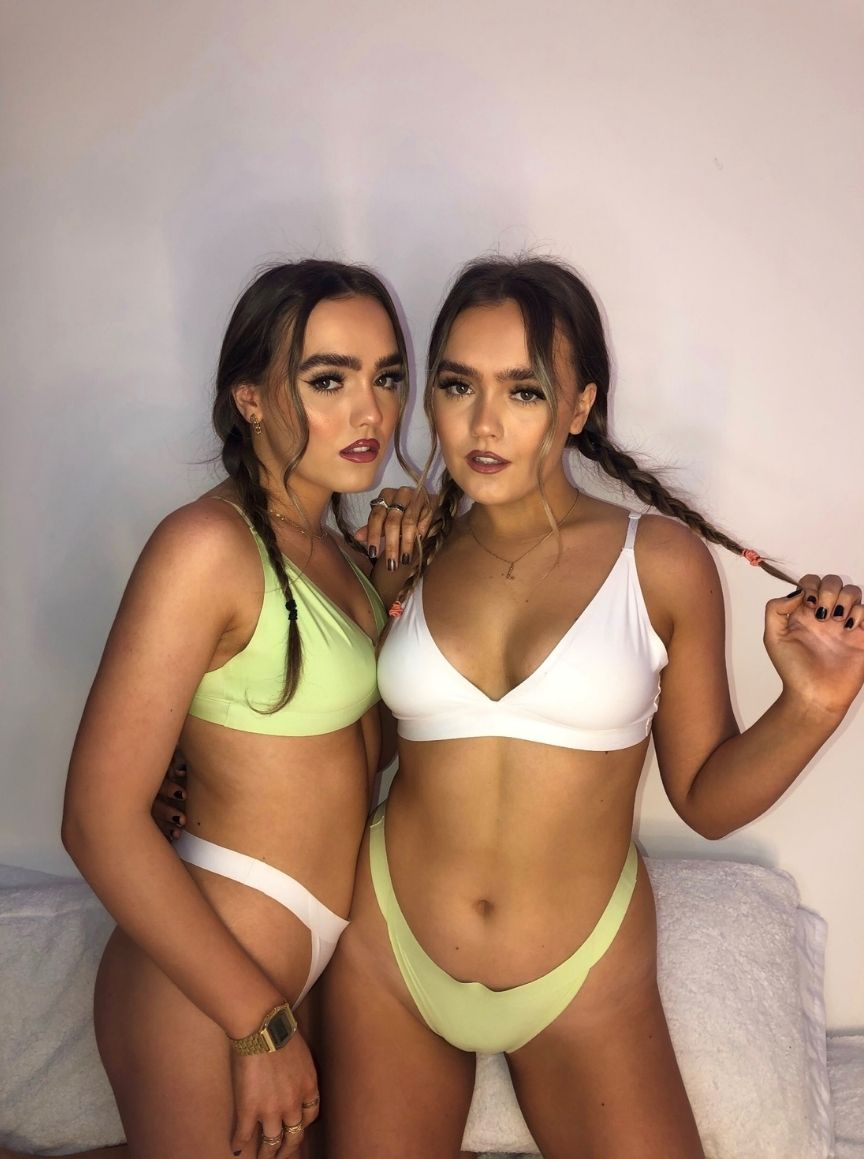 Ally Duo Bralettes in White & Mint from Jojoe Lounge