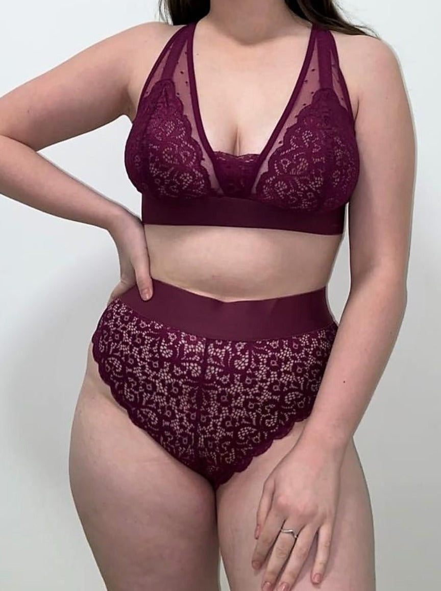 Hallie sexy lace brazilian in persian plum