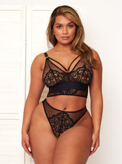 Savannah sexy plunge bralette in midnight black